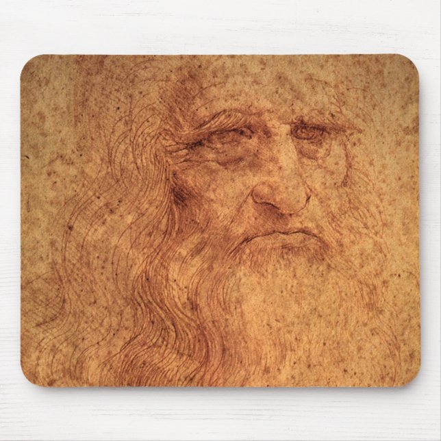 Tapis De Souris Autoportrait de Léonard de Vinci, Art Renaissance (Devant)