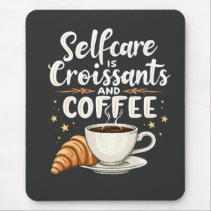 Tapis De Souris Autosoins est Croissant et Café Café Patesry