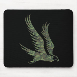 Tapis De Souris Autour militaire imprimé camouflage rapace oiseau