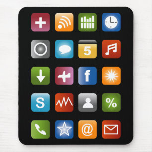 Tapis de souris avec icônes d'applications de smar
