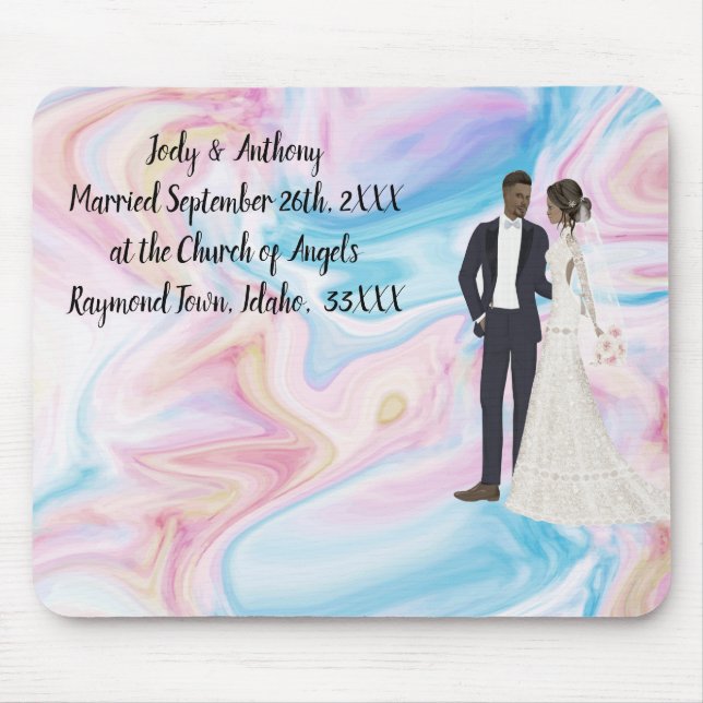 Tapis de souris avec informations de mariage (Devant)