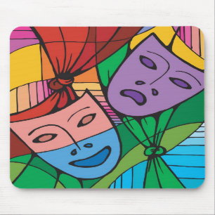 Tapis de souris avec les masques de théâtre