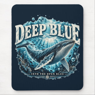 Tapis De Souris Aventure de baleine BLEU PROFOND Océan