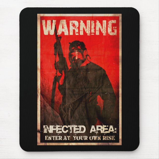 Tapis De Souris Avertissement : Secteur infecté Mousepad (Devant)