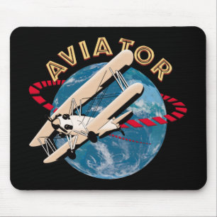 Tapis De Souris Aviateur voyageant dans le monde