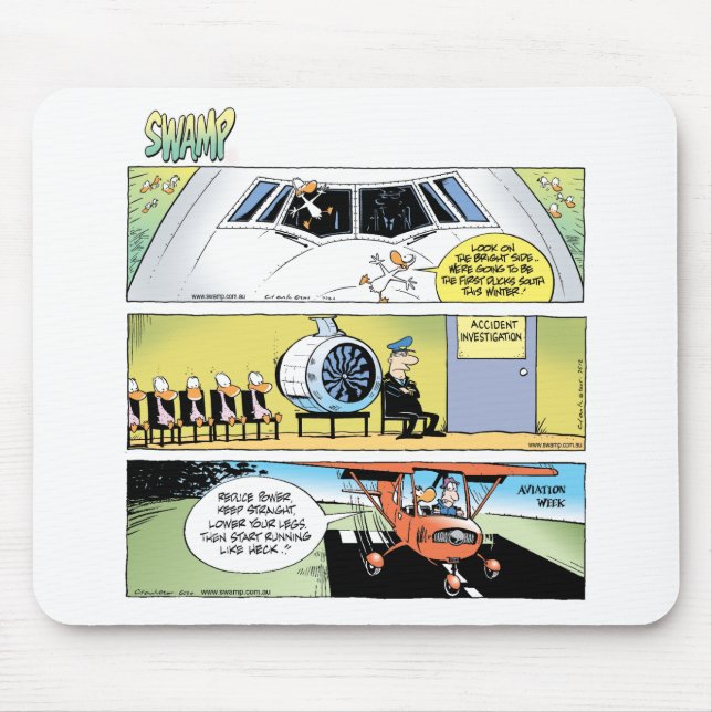 Tapis De Souris Aviation Mousepad de bandes dessinées de marais (Devant)