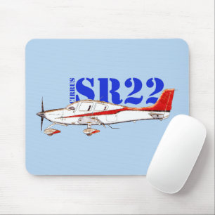 Tapis De Souris Avion Cirrus SR22 stylisé avec une typographie aud