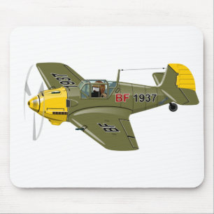 Tapis De Souris Avion de chasseur rétro-dessiné