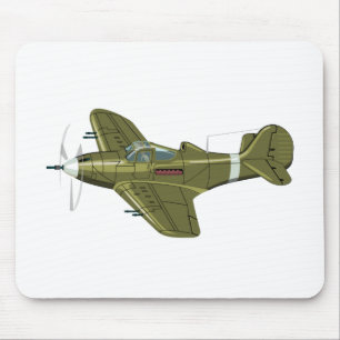 Tapis De Souris Avion de chasseur rétro-dessiné
