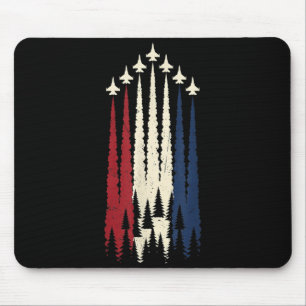 Tapis De Souris Avion De Combat Patriotique Drapeau Usa 4 Juillet 