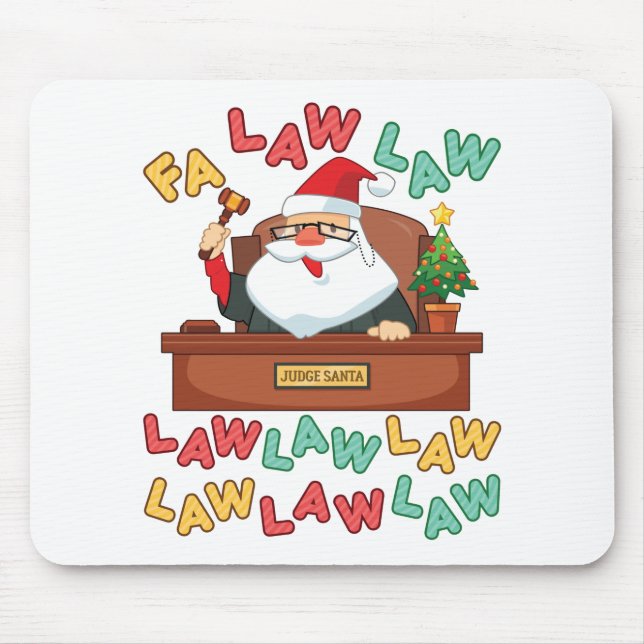 Tapis De Souris Avocat en Droit Fa Christmas Père Noël Juge (Devant)
