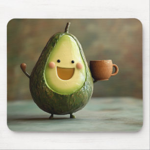 Tapis De Souris Avocat heureux savourant une tasse de thé