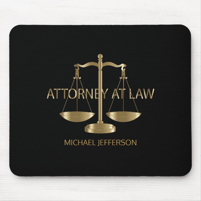 Tapis De Souris Avocat - Noir et Or (Devant)