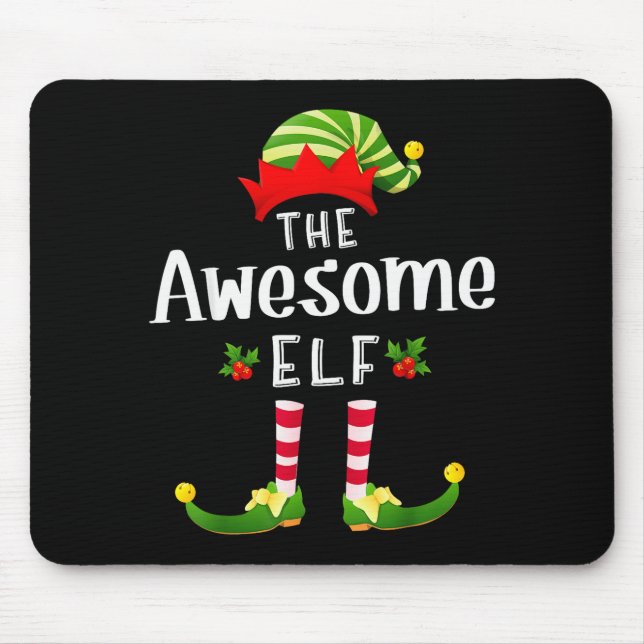 Tapis De Souris Awesome Christmas Elf Matching Pajama X-mas Party  (Devant)