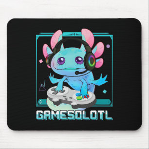 Tapis De Souris Axolotl Joueur de jeux vidéo Kawaii Pastel Goth Mi