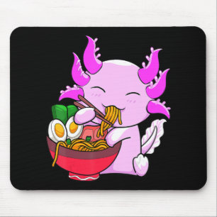 Tapis De Souris Axolotl Ramen nouilles japonais Otaku Kawaii Anime
