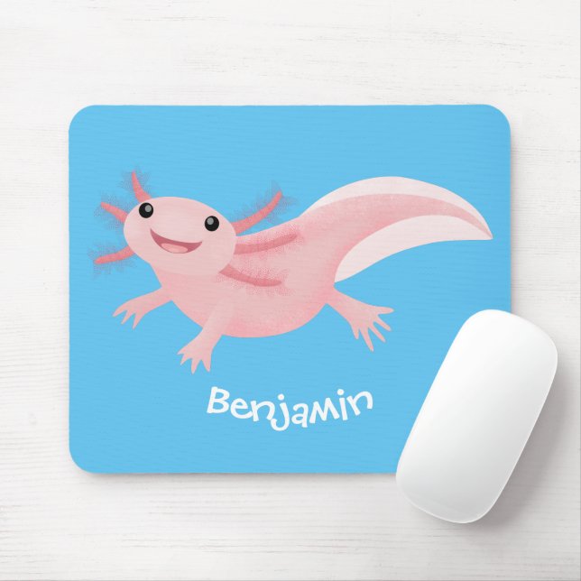 Tapis De Souris axolotl rose pâle (Avec souris)