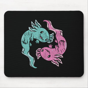 Tapis De Souris Axolotls Yin Yang - Méditation Salamandre Mexicain