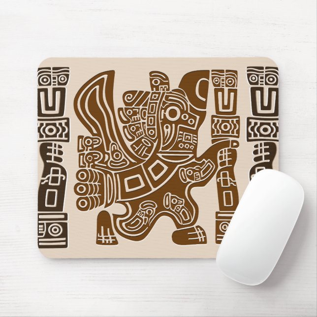 Tapis De Souris Aztec Eagle Guerrier Tribal Art antique (Avec souris)