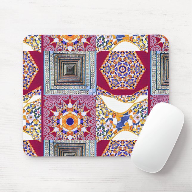 Tapis De Souris Azulejos Carreaux géométriques avec torsion CG (Avec souris)