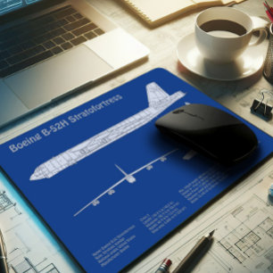 Tapis De Souris B-52 Stratoforteresse - Plan directeur de l'avion 
