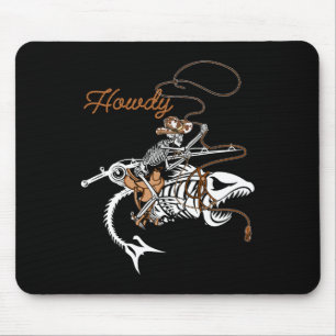 Tapis De Souris B Fishing Skeleton Howdy Lazy Halloween Costume Co