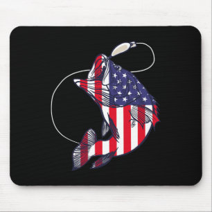 Tapis De Souris B Pêche Poisson Drapeau Américain Patriotique Quat