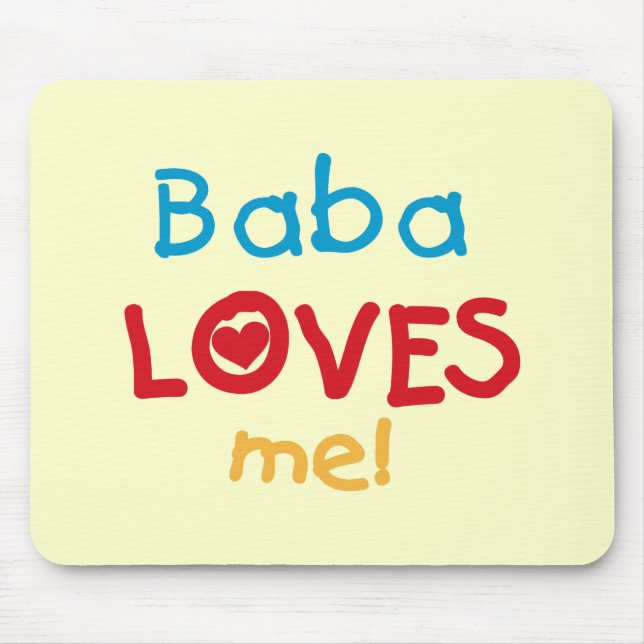 Tapis De Souris Baba aime mes t-shirts et cadeaux (Devant)