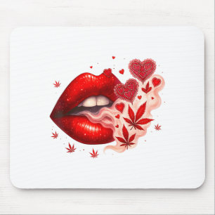 Tapis De Souris Babe amoureuse de cannabis pour la Saint-Valentin