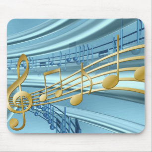 Tapis De Souris Baby Blue Notes de Musique Tendance