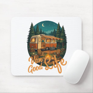Tapis De Souris Badge de Camping Aventure de la Bonne Vie en Van V