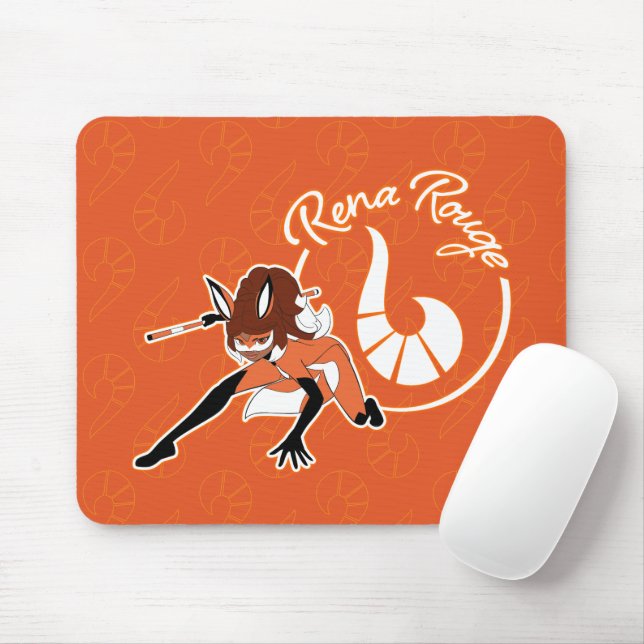 Tapis De Souris Badge Rena Rouge (Avec souris)