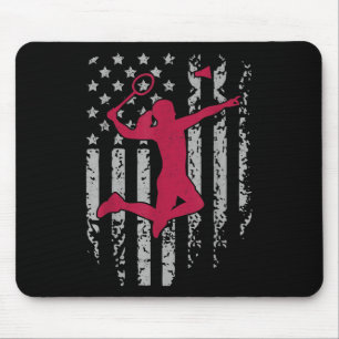 Tapis De Souris Badminton Drapeau Américain Patriotique Sport Lycé