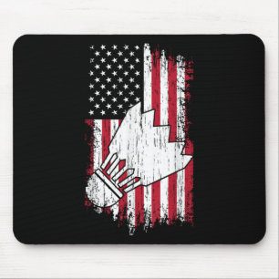 Tapis De Souris Badminton - Drapeau américain USA Tees de badminto