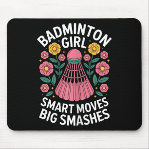 Tapis De Souris Badminton Girl Shuttle Funny Badminton
