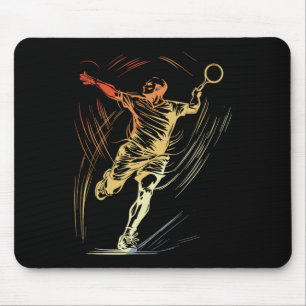 Tapis De Souris Badminton Guy Sketch Racquet Sport Navette