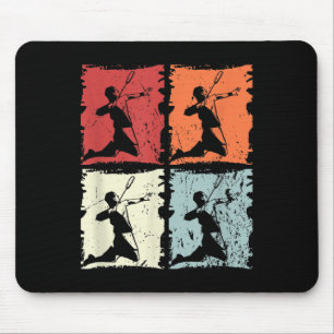 Tapis De Souris Badminton Retro Badminton Player, Navette
