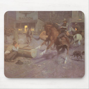 Tapis De Souris Bagarre au Roundup Saloon par Bill Gollings