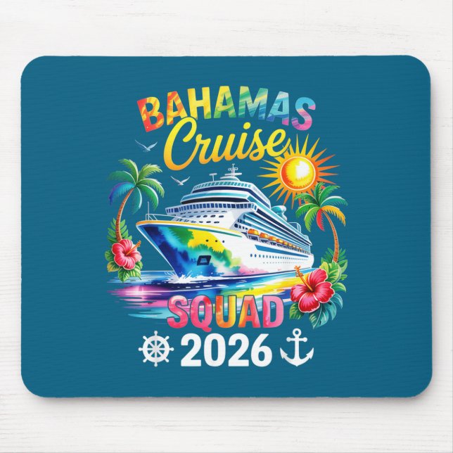 Tapis De Souris Bahamas Vacation 2026 Squad Family Friends Matchin (Devant)