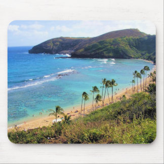 Tapis De Souris Baie de Hanauma, vue de Honolulu, Oahu, Hawaï