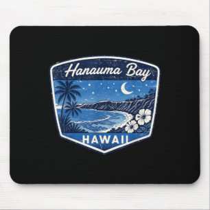 Tapis De Souris Baie d'Hanauma Hawaii Plage Palmiers Tropicaux Océ