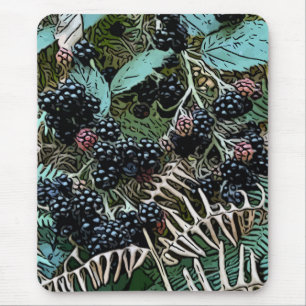 Tapis De Souris Baies noires sur la vigne