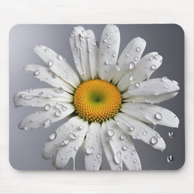 Tapis De Souris Baise blanche avec gouttes de pluie (Devant)