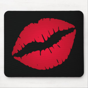 Tapis De Souris Baiser noir et rouge Ombre Lipstick