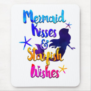 Tapis De Souris Baisers de sirène & Vœux d'étoiles de mer Aquarell