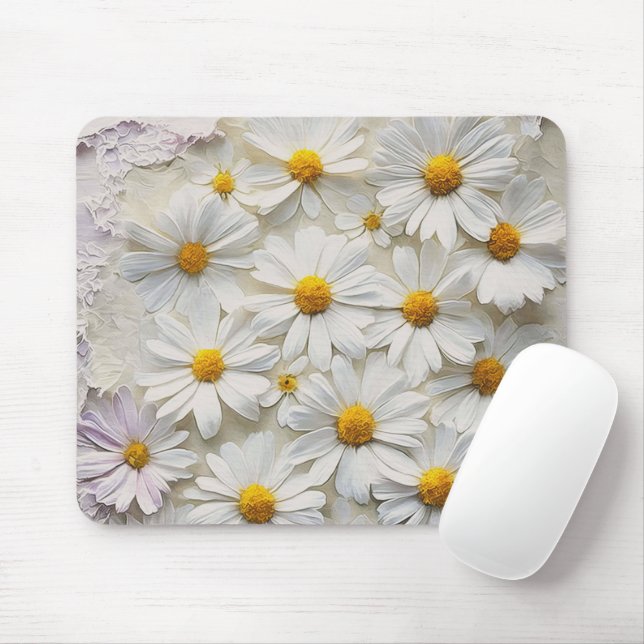 Tapis De Souris Baisson Blanc Sur Papier Distressé (Avec souris)