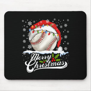 Tapis De Souris Bal de baseball de Noël Noël Chapeau Noël garçons