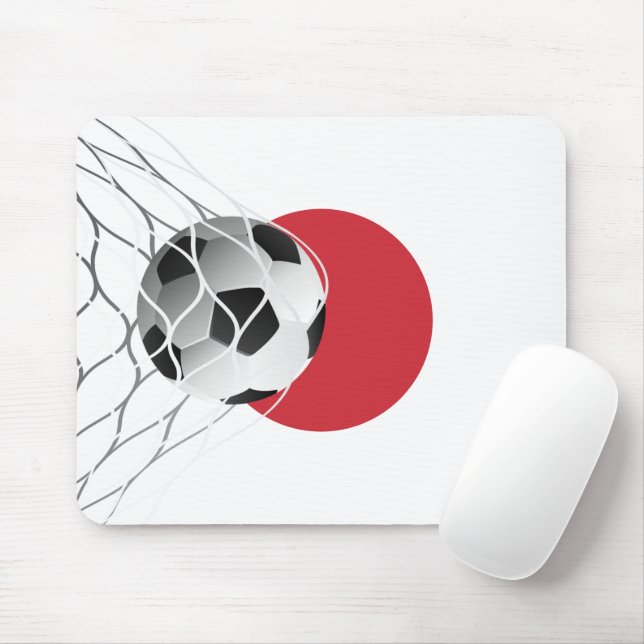 Tapis De Souris Bal De Football Sur Drapeau Japonais (Avec souris)