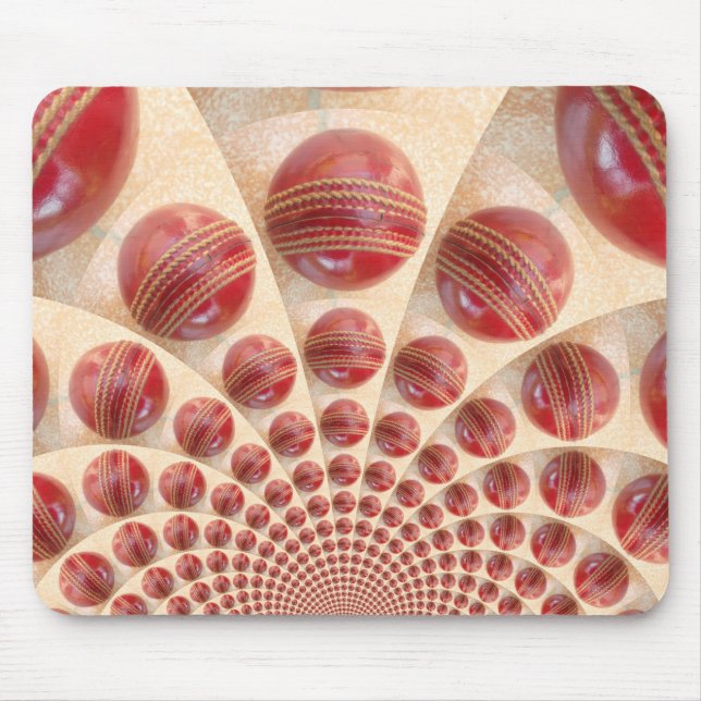 Tapis De Souris Bal en cuir rouge de cricket international (Devant)