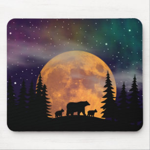 Tapis De Souris Balade d'ours - silhouette